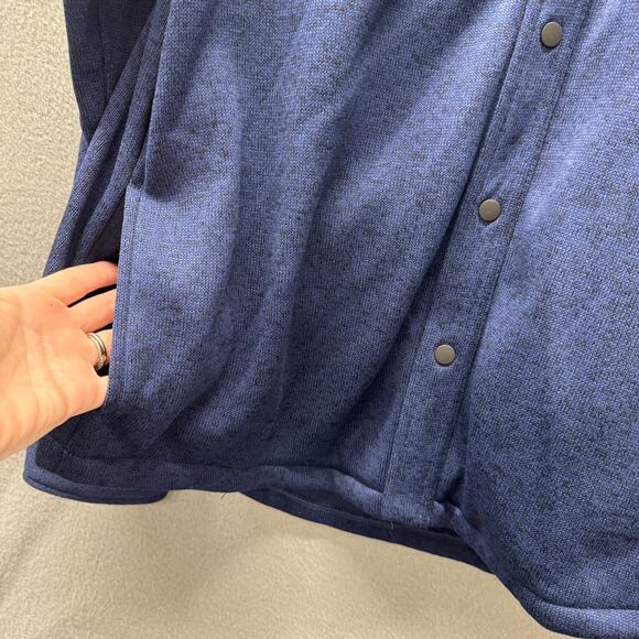 Eddie Bauer Shacket Mens Large Blue Sweater Fleece Shirt Jacket Snap Up NEW - Picture 6 of 8